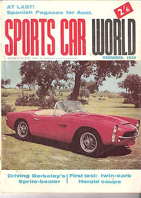 Sports Car World 1959 Dec Pegaso Bristol 406 Berkeley Bristol 406 Kissel Aston M • $12.90