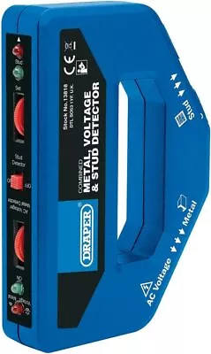 Draper 13818 Combined Metal Voltage And Stud Detector 29cm X 20cm X 4cm Blue • £27.06