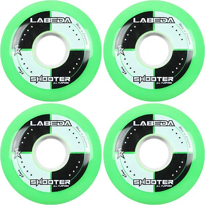 Labeda Shooter Inline Roller Hockey Wheels GREEN 68mm Indoor Outdoor 4 Pack • $23.96