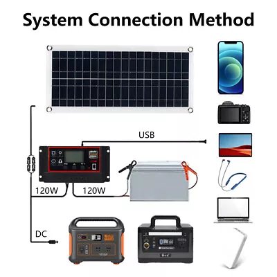 1000 Watts Solar Panel Kit Battery Charger With Controller Caravan Boat 100A 12V • £27.41