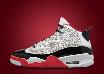 Nike Air Jordan Dub Zero White True Red Black Sneakers 311046-160 Mens Size • $102.27