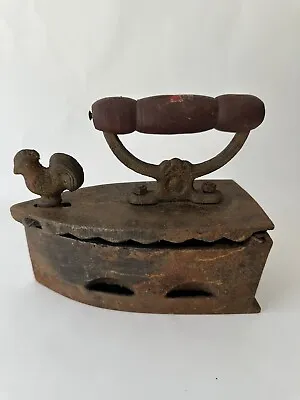 Vintage Cast Iron Sad Coal/Charcoal Iron Clothes Press With Rooster Latch • $43.76