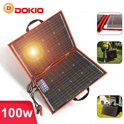 £117.99 • Buy 100w 12v Portable Folding Solar Panel Kit For Car/Caravan/Power Station/Camping