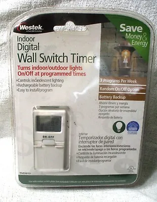 Westek TMDW10  Hardwire Indoor Digital Wall Switch Timer White  New In Clampak  • $3.99