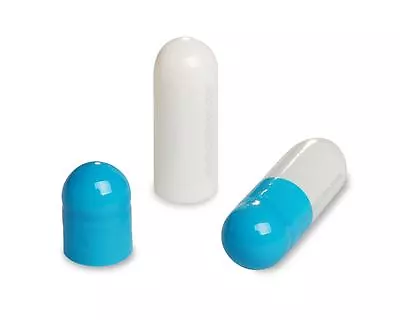 Empty Hard Gelatin Capsule Size 1 Blue/White X 500 Kosher Gel Caps • $21.50