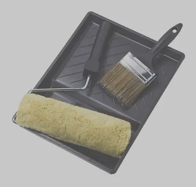 Harris 4 Pc 10'' Masonry Decorating Set Roller & Paint Brush Painting Gloss • £14.99