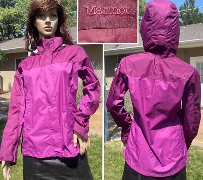 MARMOT Precip Rain Jacket Waterproof Breathable Light Packable Rose Womens Small • $44.10