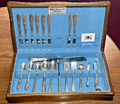 Vintage William Rogers Silverplate Flatware 71 Pc Set Silverware W/ Case • $149.99