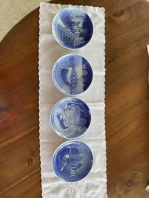 B&G Copenhagen Christmas Blue Plates. Set Of 4 1969 - 1971 • $35