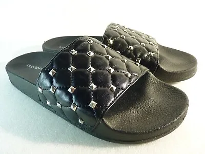 Madden Girl Women Shoes Sandals Wedge Studded Black Slide Size 9 SKU 10639 • $27