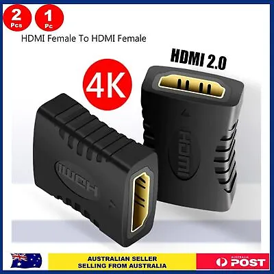$2.25 • Buy HDMI Female To Female Adapter Extender Joiner Coupler Cable  Connector HDTV 4K