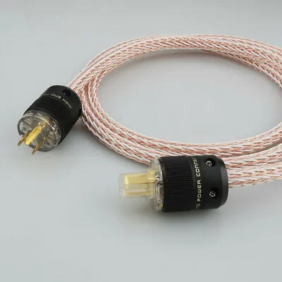 Audiophile 8AWG 6N OCC Hifi Power Cable Audio Power Cord With US EU AU Plug • $34.68