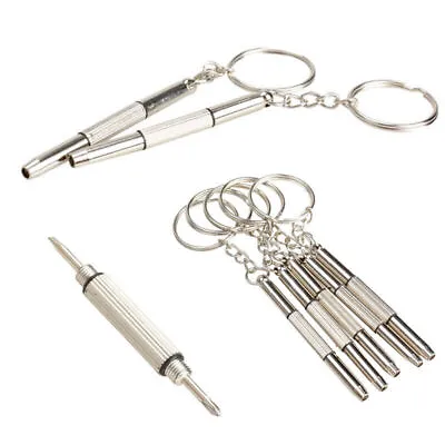 1x Mini 3-in-1 Screwdriver Keychain Tiny Tool Set Repair Glasses Metal • $0.99