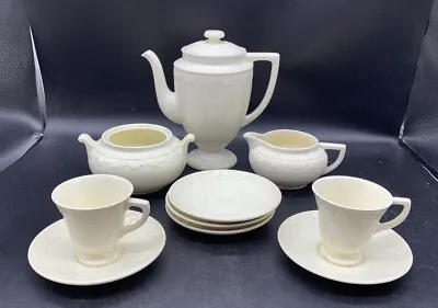 £24.95 • Buy Vintage Cream Queens Ware Wedgwood Of Etruria Barlaton Part Coffee Set Cups Pot