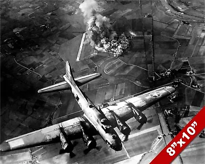 Us Af B-17 Bomber Bombing 1943 World War 2 Wwii Ii Photo Real Canvas art Print • $14.99