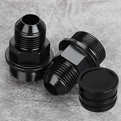 Black Block Plug Breather Fittings Kit For Honda B16 B18c Catch Can M28 To 10AN • $13.59