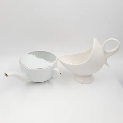 Invalid Feeder Cup & Baby Feeder Bowl With Handle White Porcelain Vintage China • £19.95