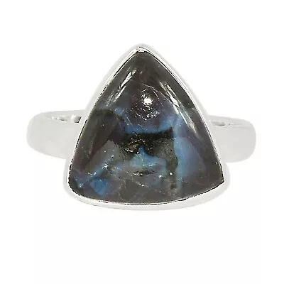 Natural Mystic Merlinite Crystal - Madagascar 925 Silver Ring S.9 ALLR-23509 • $13.99