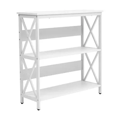 Slim Hall Desk Storage Shelf X-Design Shoe Rack Bookshelf Entryway Console Table • £45.95