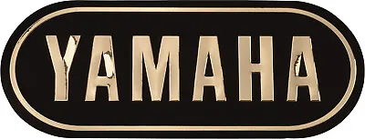 Yamaha 3D Emblem 132x52mm - Self Adhesive - Black Gold Trim Letters Oval 5-133 • $17.63