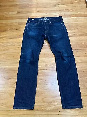 J. Crew Selvedge Jeans 34x32 Blue Pants 484 Slim Straight Selvedge Dark Faded • $49.95