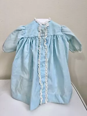 Vintage Madame Alexander Victoria Dress Gown Blue Original Tag 14” Lace Button • $47.88