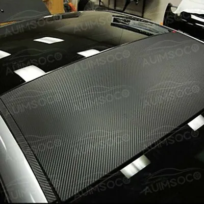 Black Carbon Fiber Vinyl Film Car Interior Wrap 7D Glossy Stickers Auto Parts • $16.99