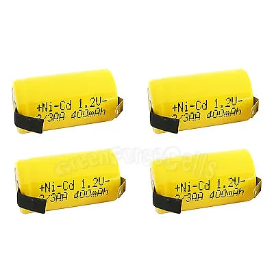 4 Pcs 2/3AA 2/3 AA 400mAh NiCd Ni-Cad 1.2V Rechargeable Battery Cell US Stock • $10.86