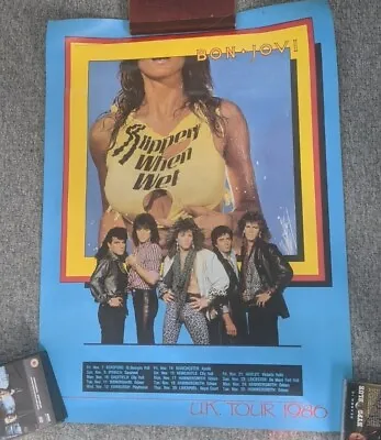 Original 1st Proof 1986 BON JOVI UK TOUR Poster 24  X 32   • £40