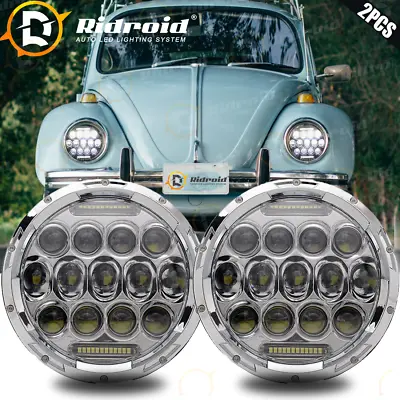 For VW Dune Buggy / Rail Buggy 7  Round LED Headlights Hi/Lo Beam DRL Combo • $52.99