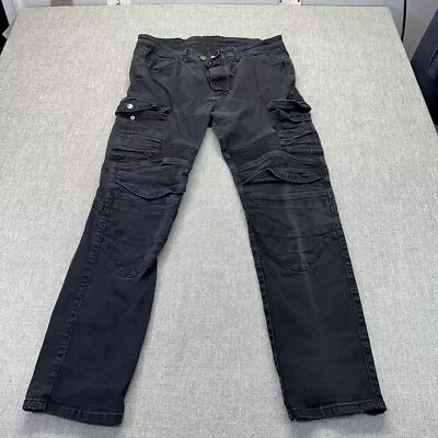 Volero Jeans Mens 36x31 (2XL) Black Motorcycle Riding Slim Fit Stretch Lined • $44.88