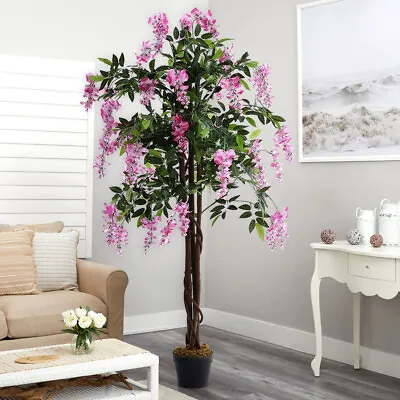 Large Artificial Wisteria Flower Tree In Pot Fake Plant Garden Home Office Decor • £55.95