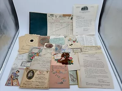 Vintage Paper Ephemera Lot - Junk Journals - Receipts Letters Cards Baby ++ • $9.95