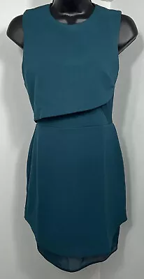 Womens Dark Greenish-blue Dress Knee Length Lace Side And Finish UK8 • £13.50