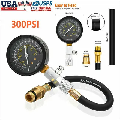 Engine Cylinder Compression Gauge Tester Kit Gas Engine Diagnostic Tester Tool • $14.59