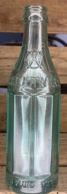 $30 • Buy 1920’s Vtg Green Glass Embossed Octagonal Cheerwine Bottle 6 Oz Granite Falls NC