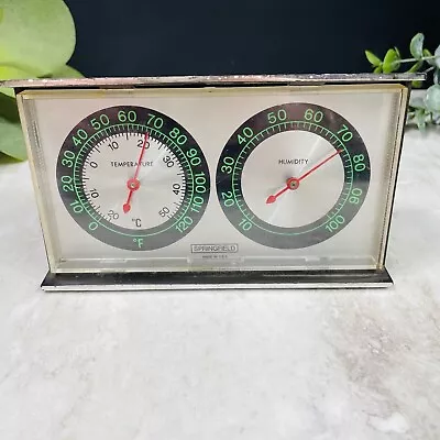 Vintage Springfield Desktop Weather Station: Thermometer Humidity Hygrometer • $21.99