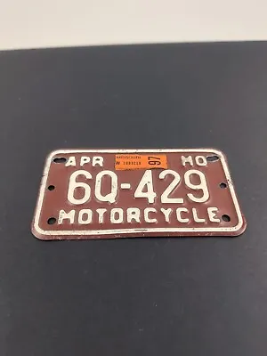 Missouri Motorcycle License Plate 6Q 429 • $20
