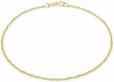 9ct Yellow Gold Twist Curb Delicate Anklet  22.5cm 9  225mm • £27.75