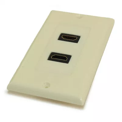 HDMI Wall Plate (Dual) Direct Connect Straight Feed-thru  Ivory • $6.10