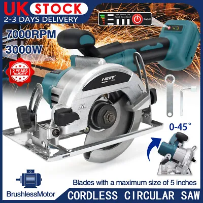 Cordless Circular Saw Brushless Electric Wood Cutter For Makita 18V Battery UK • £37.87