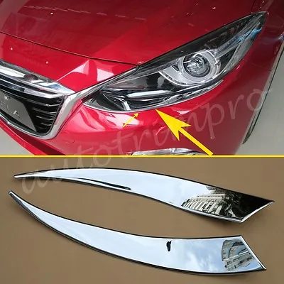 For Mazda 3 2014 2015 2016 Head Light Lamp Front Eyebrow Cover Trim Accessories • $43.95