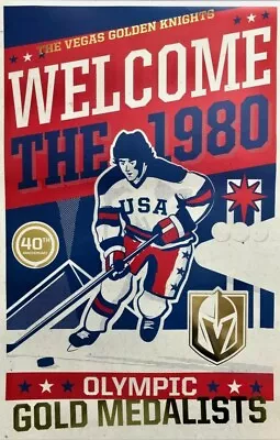 Vegas Golden Knights 1980 Miracle On Ice 40th Anniversary 11x17 Poster Game 2/21 • $50