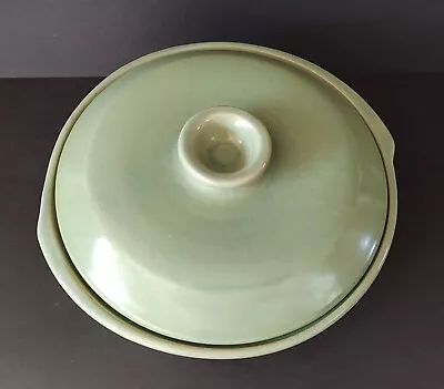 La Solana Vintage Mid Century Sage Avocado Green Casserole Dish With Lid 9” • $44.95