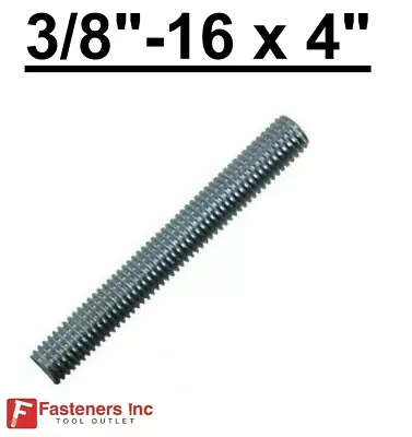 $19.99 • Buy 3/8 -16 X 4  Zinc Plated Threaded Rod All-Thread (Choose Package Qty)