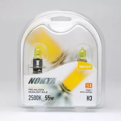 H3 Headlight Bulbs Nokya Hyper Yellow 2500K 55W (Stage 1) NOK7615 • $20.16