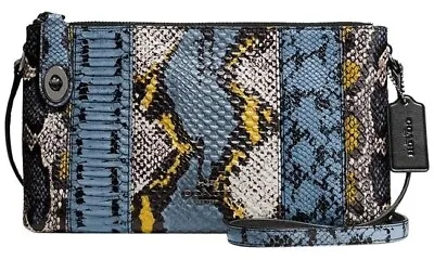 $169 • Buy COACH CROSBY CROSSBODY IN PIECED EXOTIC EMBOSSED LEATHER 37172 Cornflower Multi