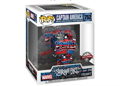 Funko POP Street Art Deluxe Marvel Captain America FUNKO NEW • £22.50