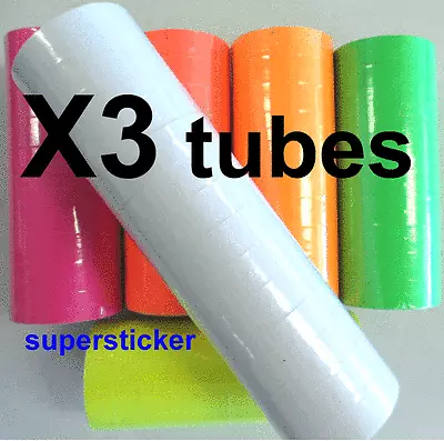 White Price Tags For MX-6600 2 Lines Gun 3 Tubes X 14 Rolls X 500  • $20.79