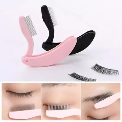 Foldable Teeth Eyelash Brush Multi Function Steel Eyebrow Comb  Beauty Salon • $3.23